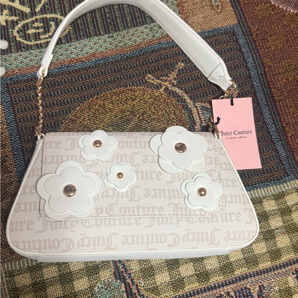 Juicy Couture Cream Floral Shoulder Bag - Picture 5 of 8